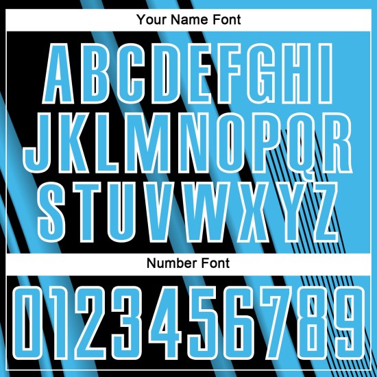 Jersey Blue Soccer Sublimation Sky Lines Black-White Sports Custom Uniform