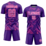 Lines Soccer Uniform Pink-White Jersey Custom Sports Sublimation Curve Purple Lines Soccer Uniform Pink-White Jersey Custom Sports Sublimation Curve Purple
