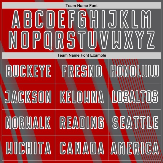 Uniform Custom Jersey Gray Sublimation Soccer Steel Red-White Lines Sports Uniform Custom Jersey Gray Sublimation Soccer Steel Red-White Lines Sports