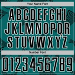 Sports Custom Jersey Curve Soccer Teal Lines Uniform Sublimation Black-White Sports Custom Jersey Curve Soccer Teal Lines Uniform Sublimation Black-White