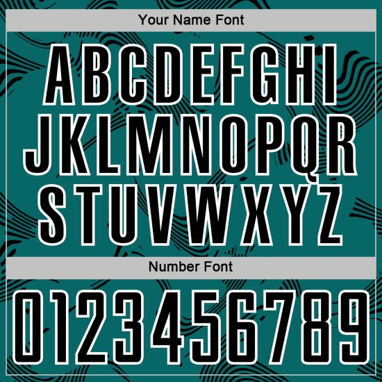 Sports Custom Jersey Curve Soccer Teal Lines Uniform Sublimation Black-White Sports Custom Jersey Curve Soccer Teal Lines Uniform Sublimation Black-White