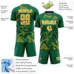Curve Sublimation Kelly Green Gold-White Jersey Custom Uniform Lines Sports Soccer