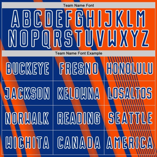 Sublimation Soccer Royal-White Orange Lines Jersey Custom Uniform Sports Sublimation Soccer Royal-White Orange Lines Jersey Custom Uniform Sports