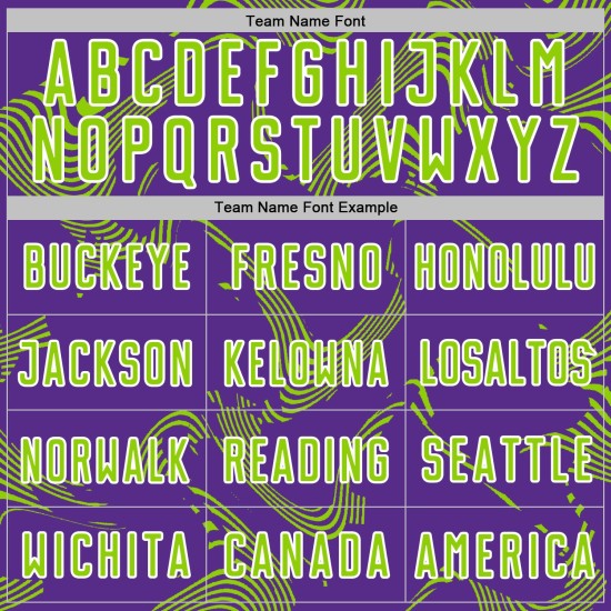 Custom Neon Green-White Purple Uniform Soccer Sports Curve Jersey Lines Sublimation