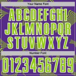 Custom Neon Green-White Purple Uniform Soccer Sports Curve Jersey Lines Sublimation