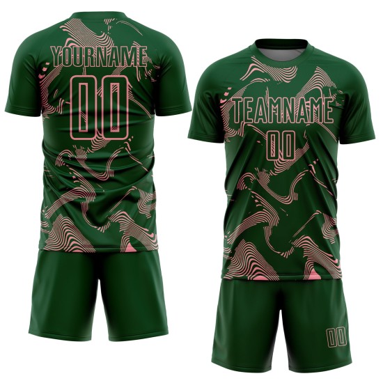 Curve Pink Uniform Sports Medium Green Lines Soccer Jersey Custom Sublimation Curve Pink Uniform Sports Medium Green Lines Soccer Jersey Custom Sublimation