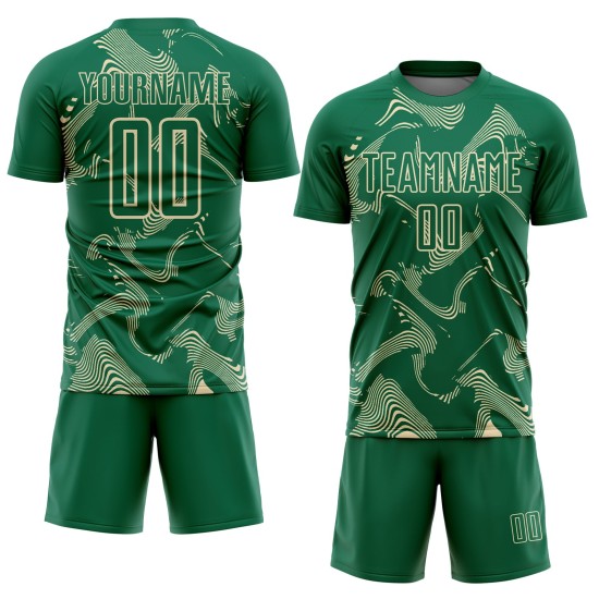 Soccer Lines Kelly Green Jersey Cream Custom Uniform Sublimation Curve Sports Soccer Lines Kelly Green Jersey Cream Custom Uniform Sublimation Curve Sports