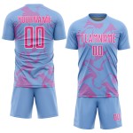 Uniform Jersey Custom Sports Blue Light Sublimation Soccer Lines Curve Red-White Uniform Jersey Custom Sports Blue Light Sublimation Soccer Lines Curve Red-White