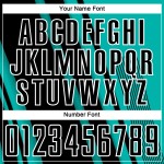 Black-White Aqua Uniform Lines Soccer Sports Jersey Custom Sublimation Black-White Aqua Uniform Lines Soccer Sports Jersey Custom Sublimation