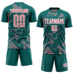 Medium Curve Soccer Pink-White Custom Sports Sublimation Uniform Teal Lines Jersey Medium Curve Soccer Pink-White Custom Sports Sublimation Uniform Teal Lines Jersey