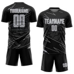 Sublimation Gray-White Black Custom Soccer Lines Uniform Sports Jersey Sublimation Gray-White Black Custom Soccer Lines Uniform Sports Jersey