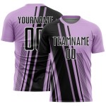 Lines Light Black-White Custom Purple Soccer Uniform Jersey Sublimation Sports Lines Light Black-White Custom Purple Soccer Uniform Jersey Sublimation Sports