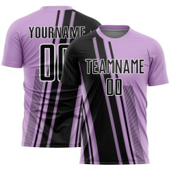 Lines Light Black-White Custom Purple Soccer Uniform Jersey Sublimation Sports
