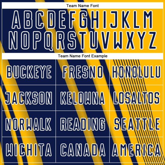 Jersey Uniform Lines Custom Soccer Gold Navy-White Sports Sublimation
