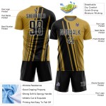 Old Custom Gold Uniform Jersey Soccer Black-White Sports Lines Sublimation Old Custom Gold Uniform Jersey Soccer Black-White Sports Lines Sublimation