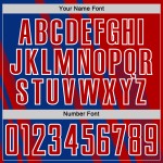 Royal-White Uniform Red Custom Sports Sublimation Jersey Soccer Lines