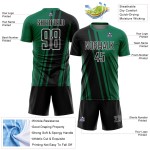Black-White Kelly Sublimation Green Soccer Lines Sports Custom Uniform Jersey Black-White Kelly Sublimation Green Soccer Lines Sports Custom Uniform Jersey