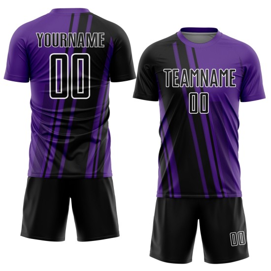 Lines Sublimation Black-White Custom Purple Jersey Sports Soccer Uniform Lines Sublimation Black-White Custom Purple Jersey Sports Soccer Uniform