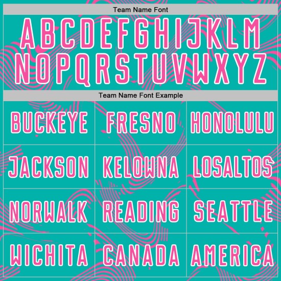 Custom Uniform Aqua Sublimation Curve Lines Jersey Pink-White Soccer Sports