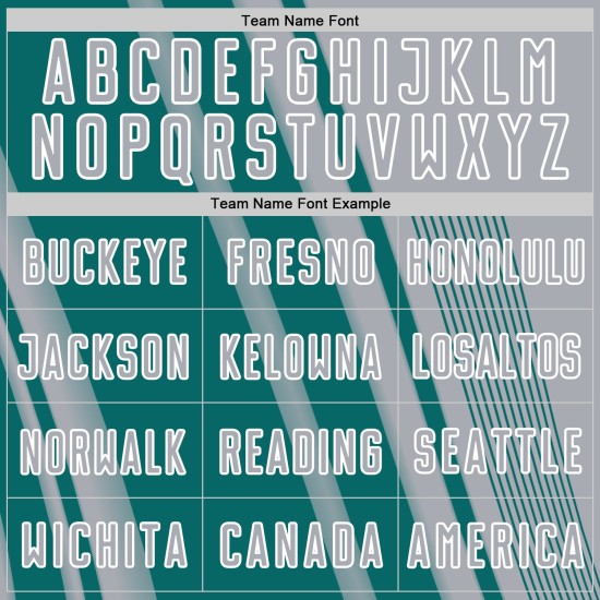 Lines Gray Custom Sports Soccer Teal-White Sublimation Uniform Jersey