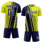 Lines Yellow Neon Soccer Jersey Sports Navy-White Sublimation Custom Uniform Lines Yellow Neon Soccer Jersey Sports Navy-White Sublimation Custom Uniform