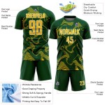 Jersey Curve Lines Uniform Green Sports Custom Soccer Sublimation Yellow-White
