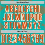 Soccer Uniform Sublimation Aqua Orange-White Lines Curve Custom Sports Jersey Soccer Uniform Sublimation Aqua Orange-White Lines Curve Custom Sports Jersey