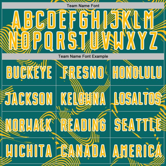 Curve Gold-White Teal Uniform Custom Lines Sublimation Sports Soccer Jersey