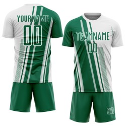 Uniform Lines Custom Kelly Jersey Green Sports Soccer White Sublimation