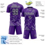 Sports Jersey Sublimation Soccer Gray-Black Curve Purple Uniform Custom Lines Sports Jersey Sublimation Soccer Gray-Black Curve Purple Uniform Custom Lines