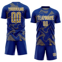 Gold-White Soccer Custom Sports Lines Curve Sublimation Uniform Old Jersey Royal Gold-White Soccer Custom Sports Lines Curve Sublimation Uniform Old Jersey Royal