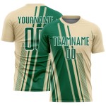 Soccer Cream Uniform Custom Green-White Sports Sublimation Kelly Jersey Lines Soccer Cream Uniform Custom Green-White Sports Sublimation Kelly Jersey Lines