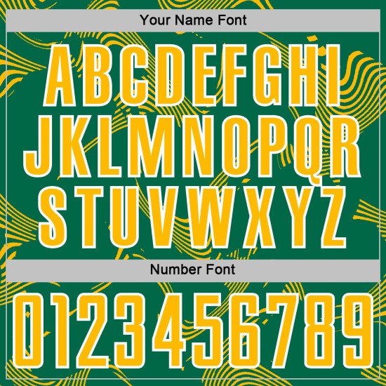 Curve Sublimation Kelly Green Gold-White Jersey Custom Uniform Lines Sports Soccer