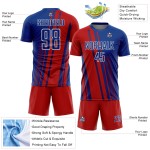 Custom Lines Uniform Royal Soccer Sports Sublimation Red-White Jersey Custom Lines Uniform Royal Soccer Sports Sublimation Red-White Jersey