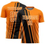 Uniform Orange Jersey Sublimation Lines Custom Bay Sports Soccer Black-White