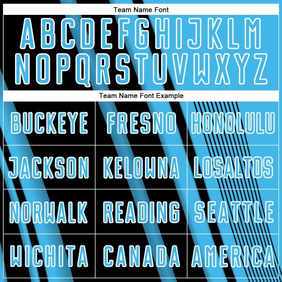 Jersey Blue Soccer Sublimation Sky Lines Black-White Sports Custom Uniform