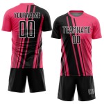 Soccer Lines Sublimation Neon Uniform Custom Pink Jersey Sports Black-White Soccer Lines Sublimation Neon Uniform Custom Pink Jersey Sports Black-White