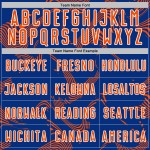 Custom Sports Soccer Orange-White Jersey Uniform Curve Royal Sublimation Lines Custom Sports Soccer Orange-White Jersey Uniform Curve Royal Sublimation Lines