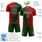 Soccer Jersey Custom Uniform Sublimation Green-White Red Sports Lines Soccer Jersey Custom Uniform Sublimation Green-White Red Sports Lines
