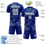 Uniform Royal Sports Jersey Gray-White Soccer Lines Custom Curve Sublimation Uniform Royal Sports Jersey Gray-White Soccer Lines Custom Curve Sublimation