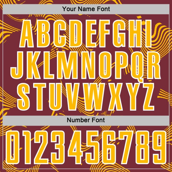 Curve Uniform Sports Custom Gold-White Soccer Burgundy Sublimation Lines Jersey Curve Uniform Sports Custom Gold-White Soccer Burgundy Sublimation Lines Jersey