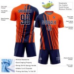 Sublimation Orange Lines Uniform Soccer Custom Sports Jersey Navy-White Sublimation Orange Lines Uniform Soccer Custom Sports Jersey Navy-White