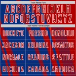 Royal-White Uniform Red Custom Sports Sublimation Jersey Soccer Lines