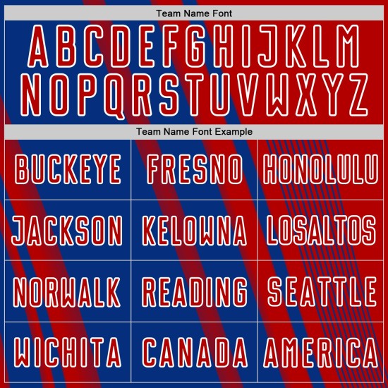 Royal-White Uniform Red Custom Sports Sublimation Jersey Soccer Lines