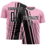Jersey Black-White Light Uniform Sublimation Custom Pink Lines Soccer Sports