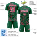 Jersey Custom Sports Pink-White Sublimation Green Neon Kelly Soccer Curve Uniform Lines Jersey Custom Sports Pink-White Sublimation Green Neon Kelly Soccer Curve Uniform Lines