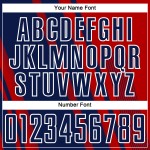 Soccer Sports Uniform Red Lines Custom Navy-White Sublimation Jersey Soccer Sports Uniform Red Lines Custom Navy-White Sublimation Jersey