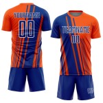 Sublimation Soccer Royal-White Orange Lines Jersey Custom Uniform Sports Sublimation Soccer Royal-White Orange Lines Jersey Custom Uniform Sports