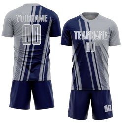 Lines Soccer Navy-White Custom Sublimation Gray Uniform Jersey Sports Lines Soccer Navy-White Custom Sublimation Gray Uniform Jersey Sports