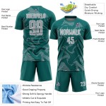 Curve Sports Sublimation Teal Jersey Gray-White Lines Soccer Custom Uniform